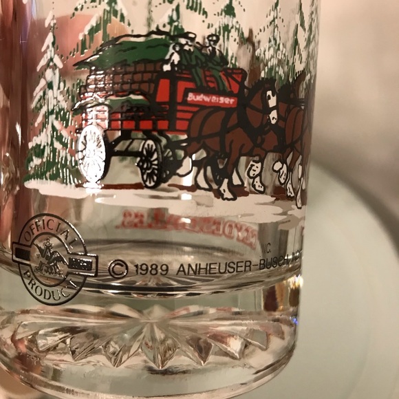 Vintage Budweiser Clydesdales Winter Beer Mugs - Picture 3 of 8